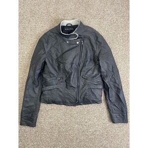 Blanc Noir Women's Renegade Mesh Moto Jacket Black Color Large